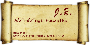 Járányi Ruszalka névjegykártya